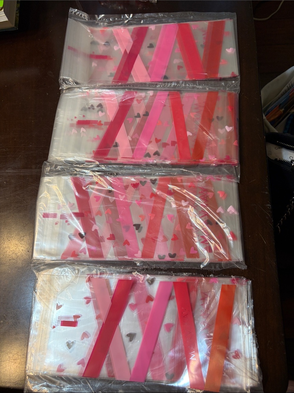 Mary Kay Heart Print Clear Bags - Pink & Red LOT OF 4 packages - Picture 4 of 4